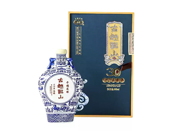 青岛黄酒回收古越龙山黄酒千福花雕三十年陈酿绍兴花雕酒500ml礼盒装