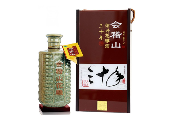 青岛会稽山黄酒回收会稽山三十年绍兴花雕酒30年木盒装2.5L黄酒